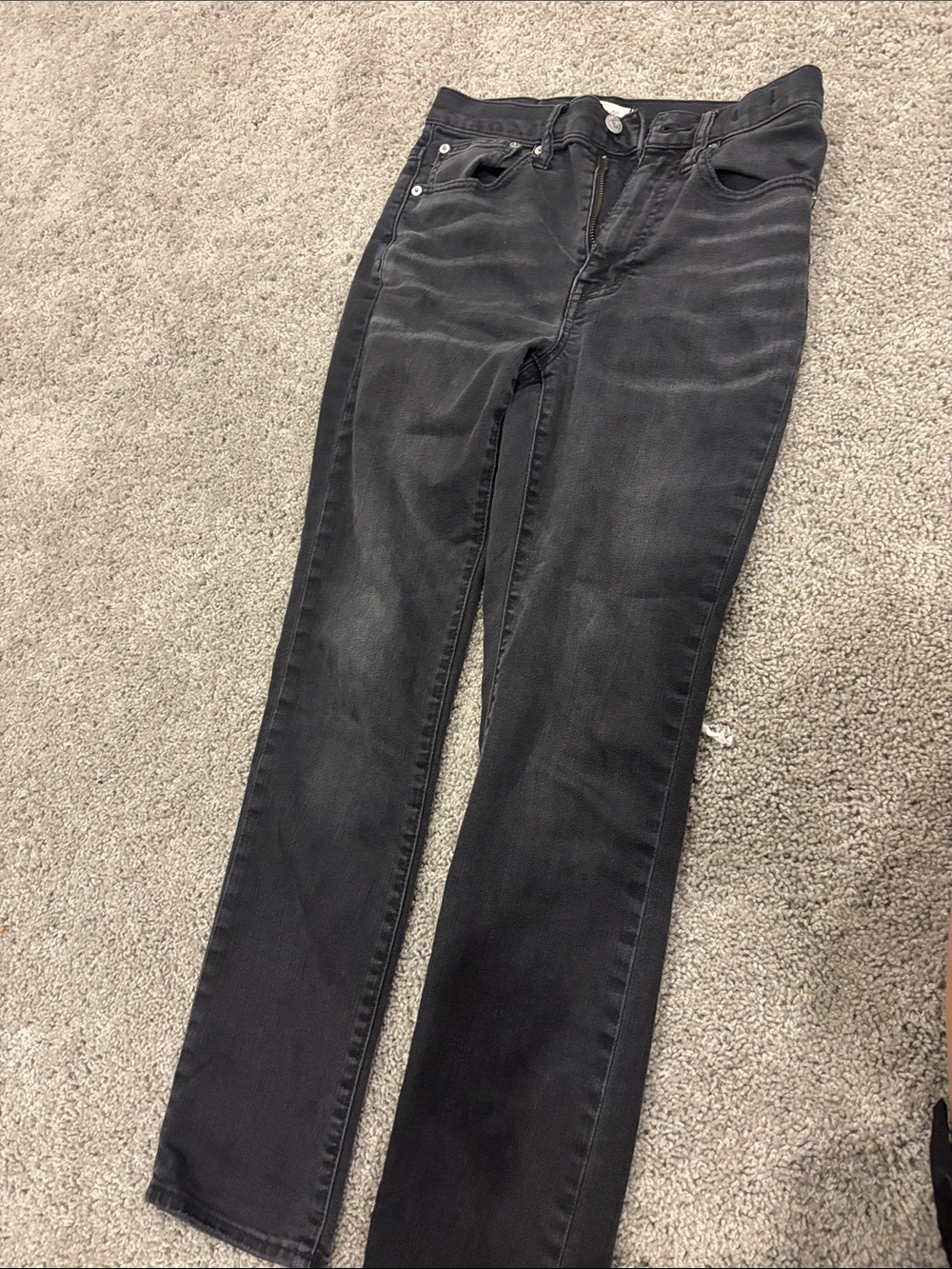 Madewell Black Straight-Leg Jeans with Faded Detail